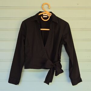 Fiorlini International Black Wrap Top Size Small